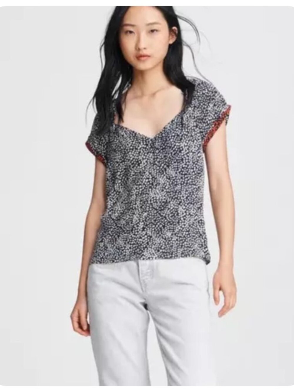 Rag & Bone Denise Animal Print Silk Blouse sz 8